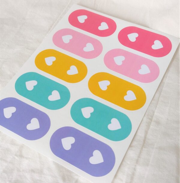 Cierrabolsas corazones multicolor 3x6 x20u NO EDITABLE - Imagen 2