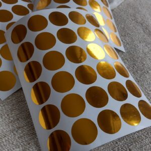 STICKERS CIRCULARES DORADO ESPEJO 2.8 CMTRS x30